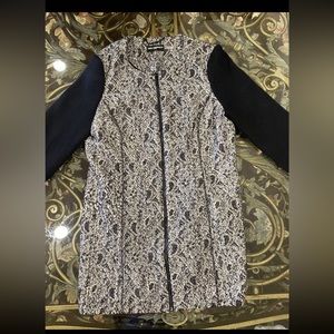 Karl Lagerfeld Paris L/S Zip Up Dress-Coat (Womens Medium)